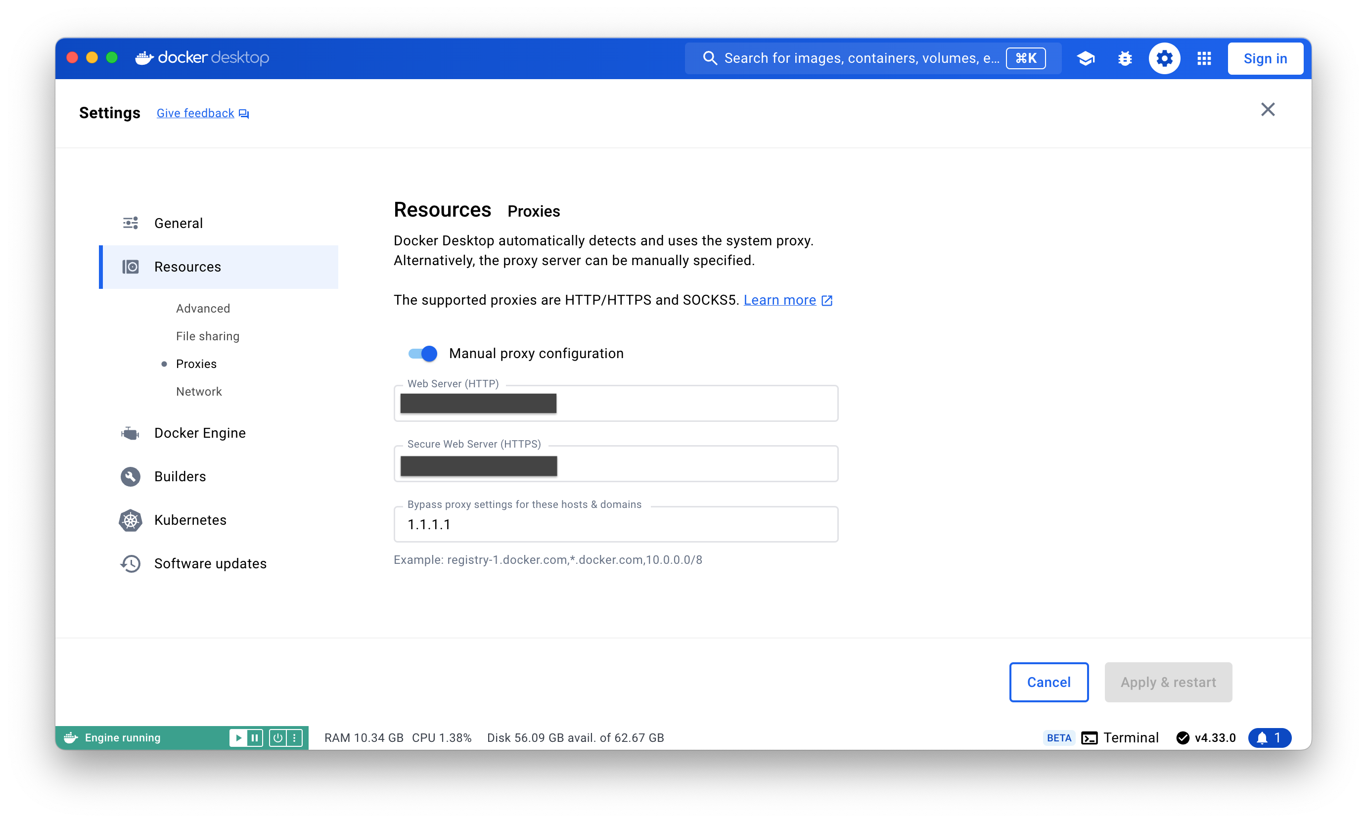 Docker Desktop Proxy Bypass